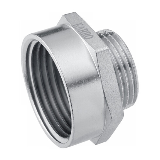 Переходи латунні Перехідник Karro 1/2"х1/4" ВЗ нікельований KR-3117