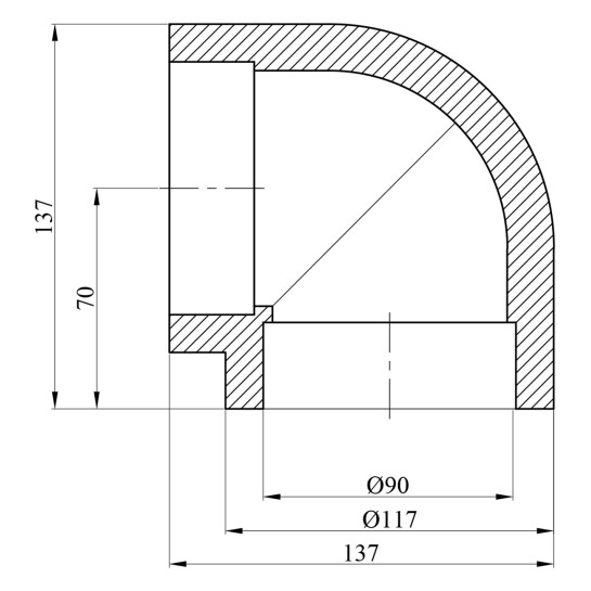Додаткове фото - Коліно 90° PPR Rozma 90 мм