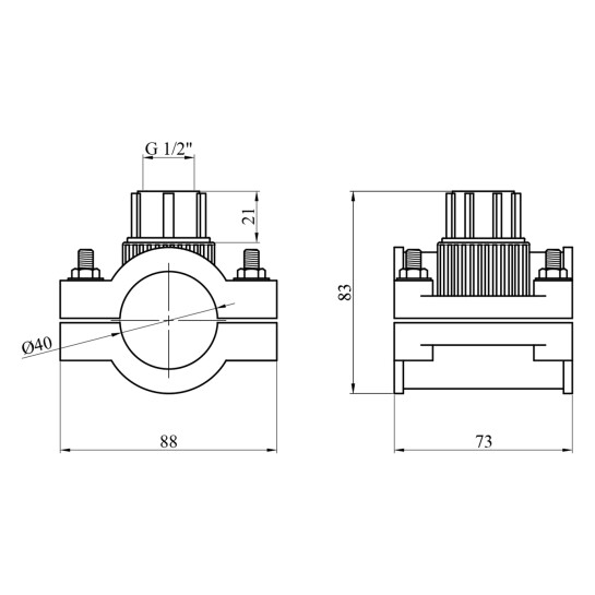 Додаткове фото - Сідлова врізка ПЕ SantehPlast 40х1/2"
