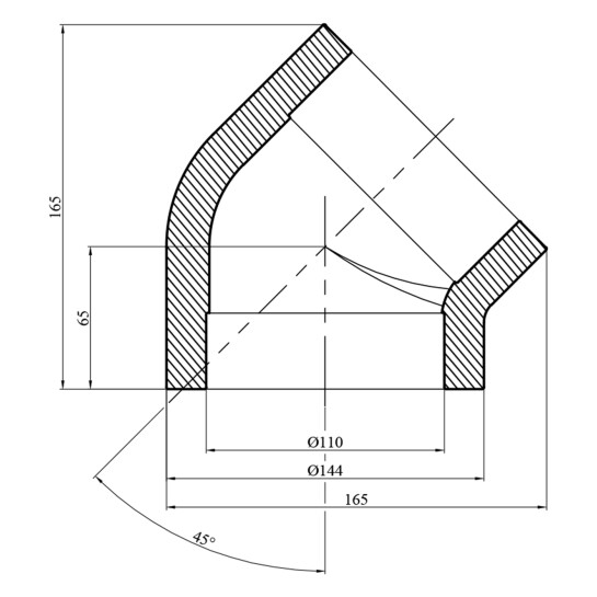 Додаткове фото - Коліно 45° PPR GrandiTherm 110 мм