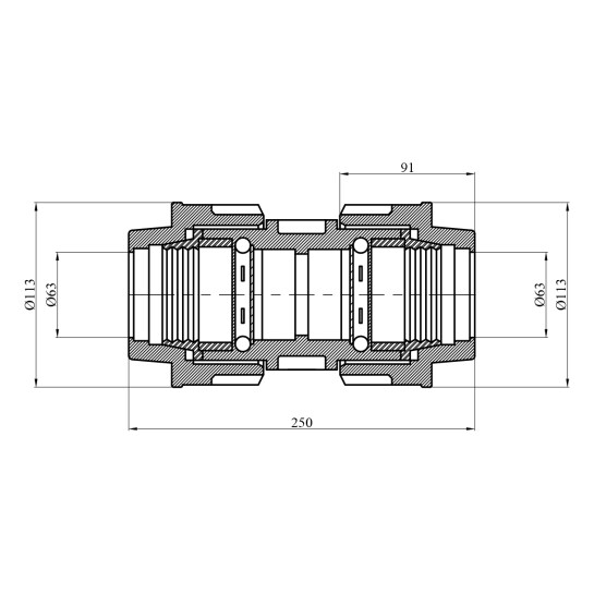 Додаткове фото - Муфта ПЕ STR 63х63 мм