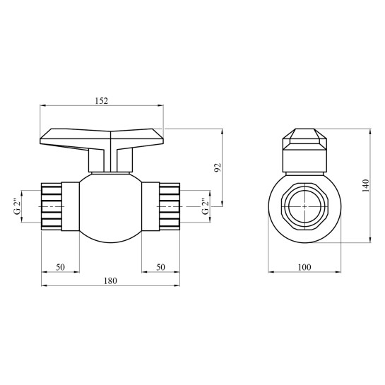 Додаткове фото - Кран ПЕ SantehPlast 2" ВВ