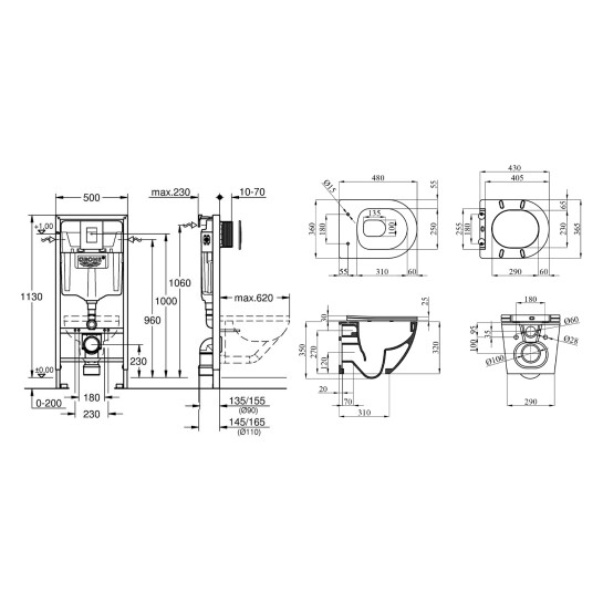 Додаткове фото - Комплект 4 в 1: Інсталяція Grohe Rapid SL 3 в 1 38772001 + Унітаз безободковий Kroner Harz WHI483632 TORNADO з сидінням Slim Duroplast / Soft-close / Quick relase KH483632WHIT (38772001KH483632)
