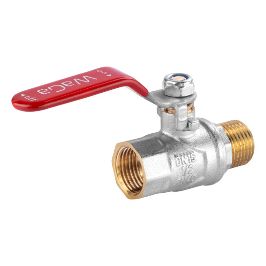 Додаткове фото - Кран кульовий WaGa 1/2" ВЗ PN40 ручка, нікельований