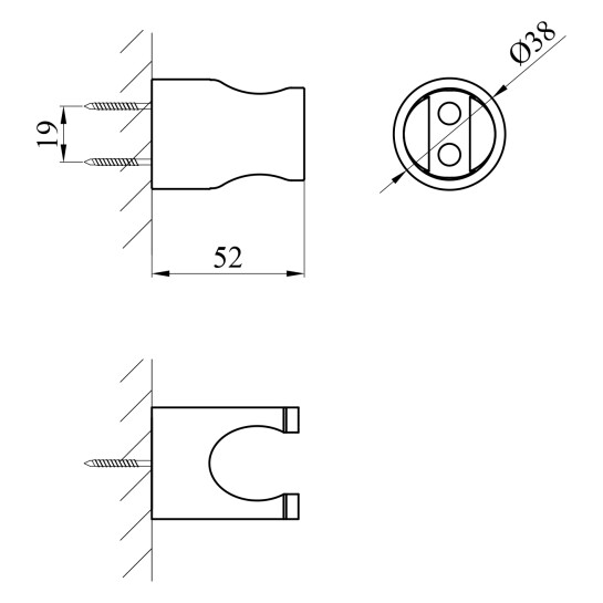 Додаткове фото - Тримач для душу Kroner Element 2840872901Z-0101
