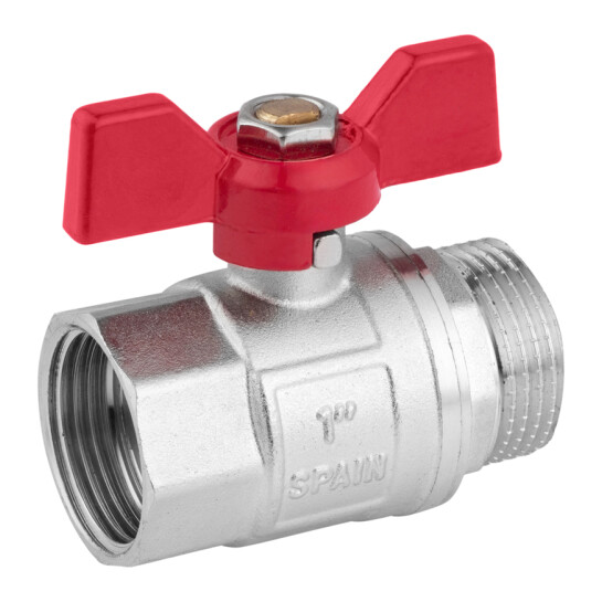 Додаткове фото - Кран кульовий Karro "Standart+" 1" ВЗ PN40 метелик, нікельований