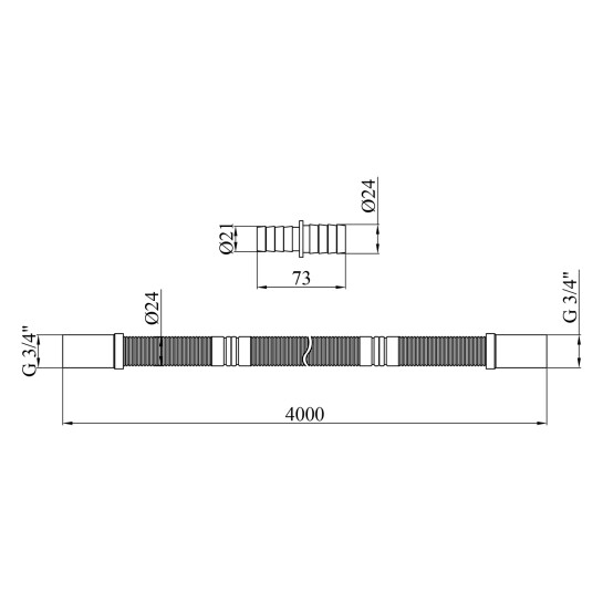 Додаткове фото - Шланг зливний для пральної машини Kroner KRP - DR400 400 см