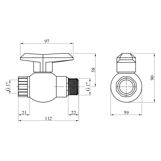 Додаткове фото - Кран ПЕ SantehPlast 1" ВЗ