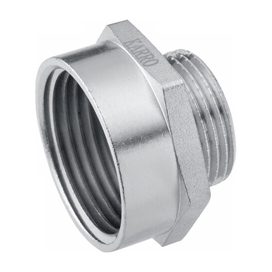 Переходи латунні Перехідник Karro 3/4"х1/2" ВЗ нікельований KR-3117
