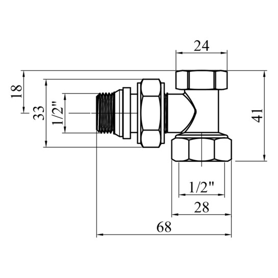 Додаткове фото - Кран радіаторний під ключ Giacomini 1/2" кутовий