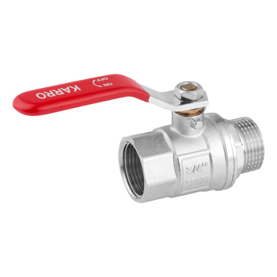 Додаткове фото - Кран кульовий Karro "Standart+" 3/4" ВЗ PN40 ручка, нікельований