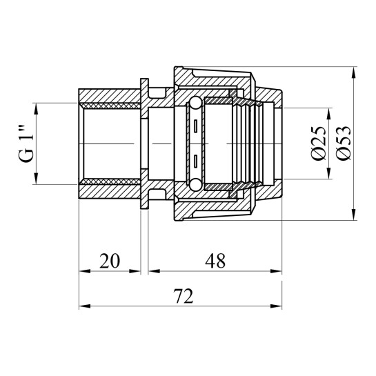 Додаткове фото - Муфта ПЕ SPT 25х1" РВ