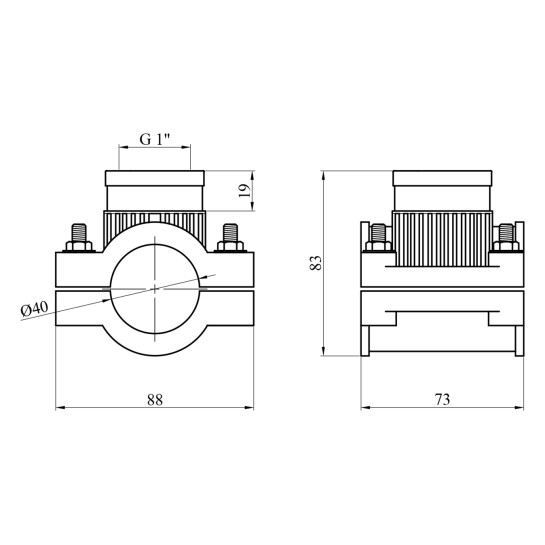 Додаткове фото - Сідлова врізка ПЕ SantehPlast 40х1"