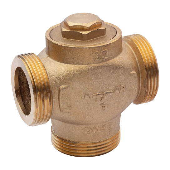 Клапани Трьохходовий клапан Karro (DN) 32, d=1 1/2" ЗЗЗ латунний KR-1134