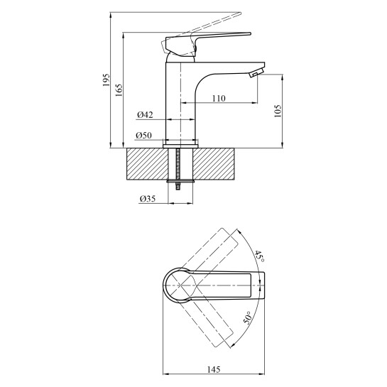 Додаткове фото - Змішувач для раковини Agua Merida-C011