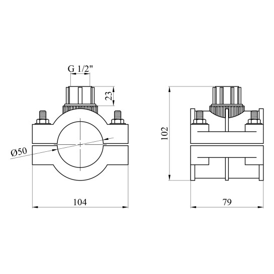 Додаткове фото - Сідлова врізка ПЕ SantehPlast 50х1/2"