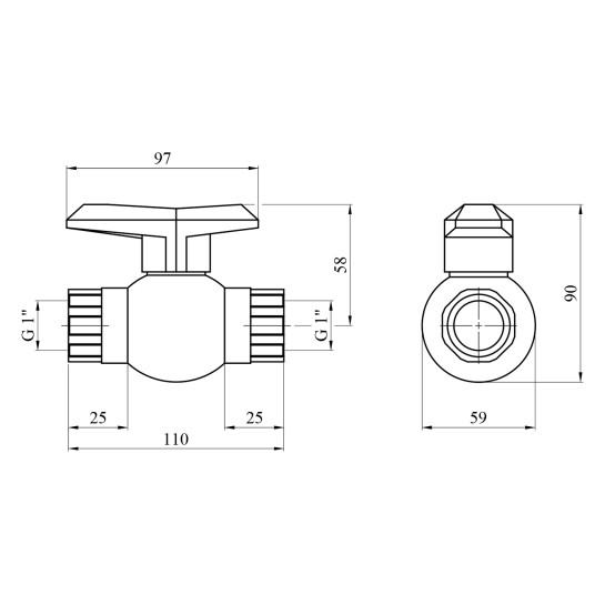 Додаткове фото - Кран ПЕ SantehPlast 1" ВВ