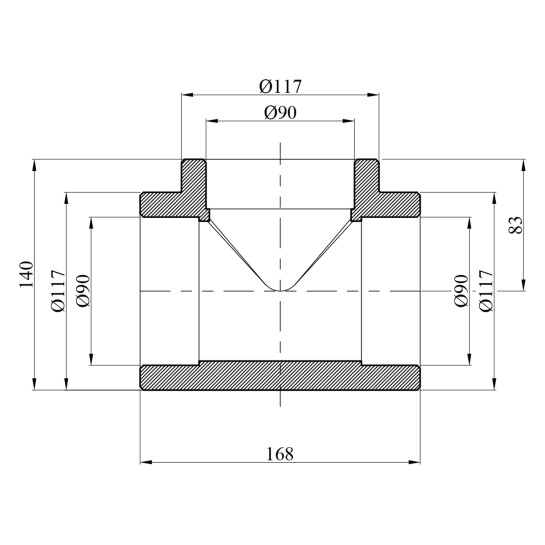 Додаткове фото - Трійник PPR GrandiTherm 90 мм