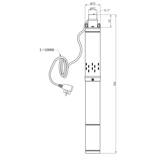 Додаткове фото - Насос глибинний Forwater 3S QGD1,2-100-0,75 кВт з вбудованим конденсатором