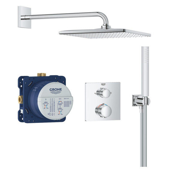 Душові системи Душова система прихованого монтажу термостатична Grohe QuickFix Precision Grohtherm Cube 34881000