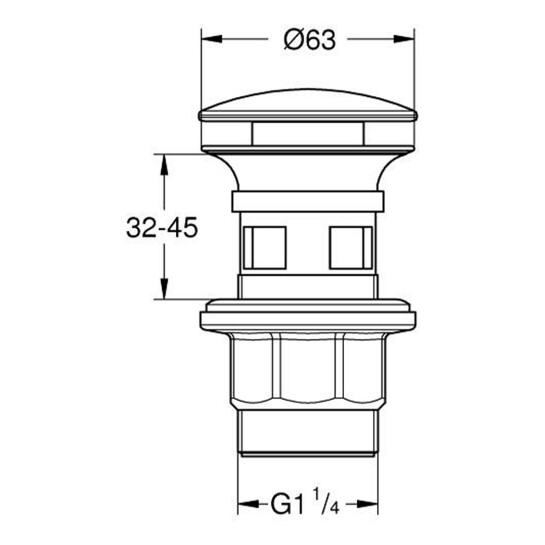 Додаткове фото - Донний клапан для раковин Grohe 1 1/4" з переливом 1024642430
