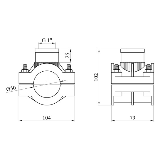 Додаткове фото - Сідлова врізка ПЕ SantehPlast 50х1"