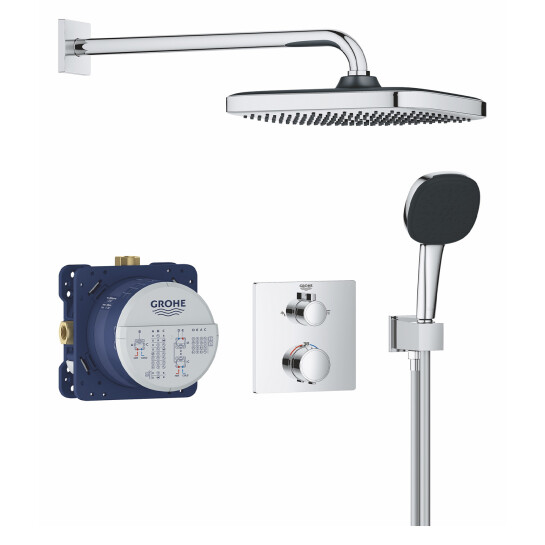 Душові системи Душова система прихованого монтажу термостатична Grohe QuickFix Precision Grohtherm Cube 34882000