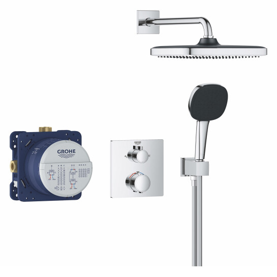 Додаткове фото - Душова система прихованого монтажу термостатична Grohe QuickFix Precision Grohtherm Cube 34882000