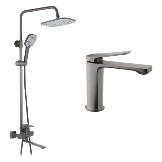 Головне фото - Набор 2 в 1 душова система Kroner Armada-GRP067 + змішувач Makon-GRP010