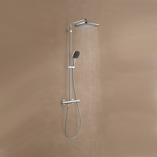 Додаткове фото - Набір змішувачів 2 в 1 для ванної кімнати Grohe QuickFix Vitalio Comfort Cube зі змішувачем для раковини Dice (UA203101TM)