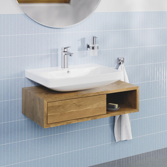 Додаткове фото - Набір змішувачів 2 в 1 для ванної кімнати Grohe QuickFix Vitalio Comfort Cube зі змішувачем для раковини Dice (UA203101TM)