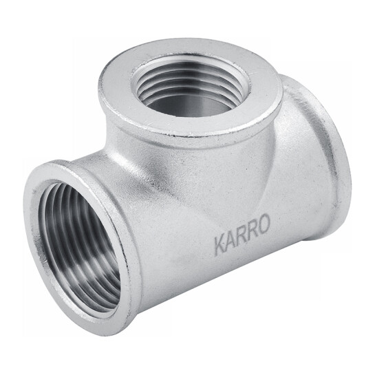 Трійники латунні Трійник перехідний Karro 3/4"х1/2"х3/4" ВВВ нікельований KR-3213