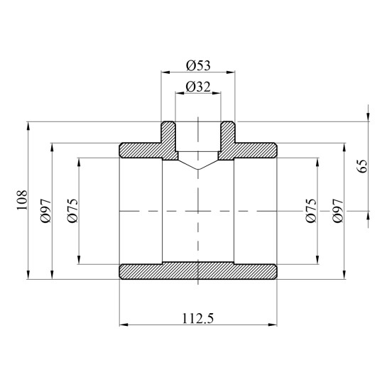 Додаткове фото - Трійник перехідний PPR GrandiTherm 75х32х75 мм