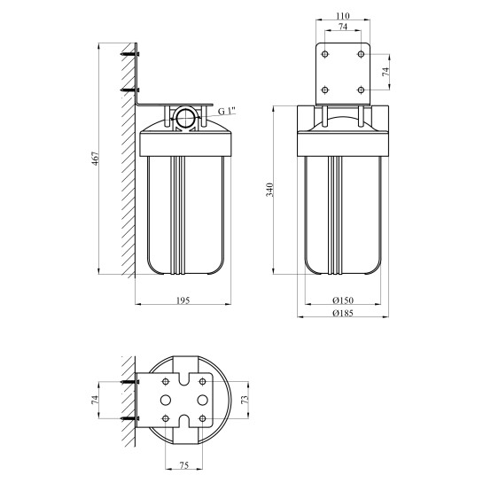Додаткове фото - Фільтр магістральний в зборі Titan HB10-B-1"