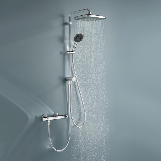 Додаткове фото - Набір змішувачів 2 в 1 для ванної кімнати Grohe QuickFix Flex Vitalio Comfort Cube зі змішувачем для раковини Dice (UA203170101)