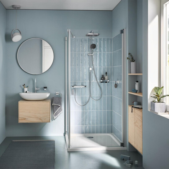 Додаткове фото - Набір змішувачів 2 в 1 для ванної кімнати Grohe QuickFix Flex Vitalio Comfort Cube зі змішувачем для раковини Dice (UA203170101)