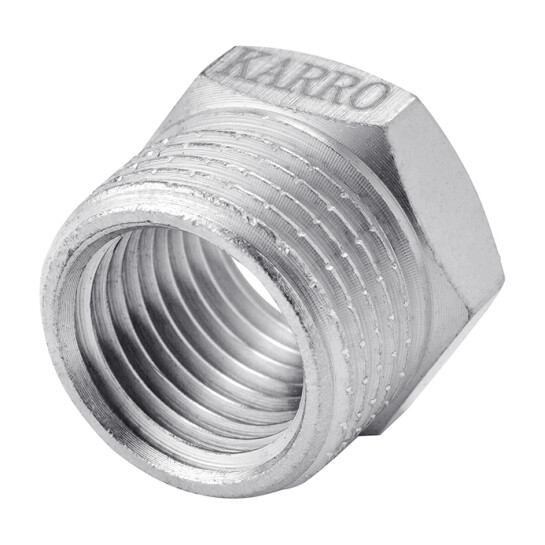 Футорки латунні Футорка Karro 1/2"х1/4" ЗВ нікельована KR-3115