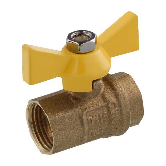 Крани кульові Кран кульовий STA 1/2" ВВ PN30 жовтий метелик, латунний