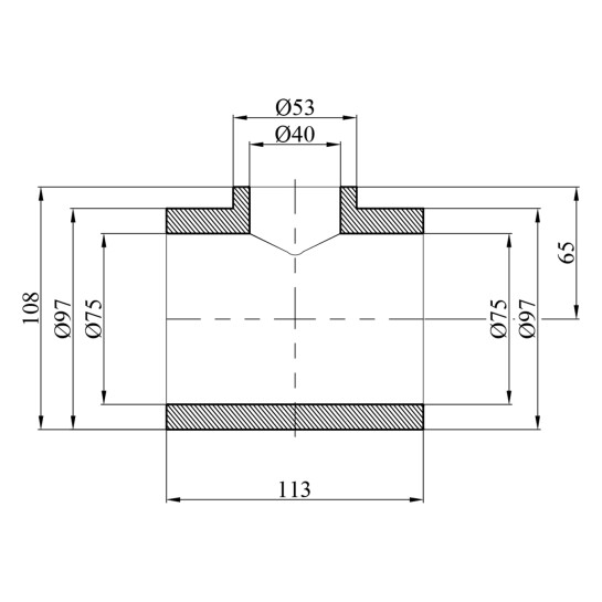 Додаткове фото - Трійник перехідний PPR GrandiTherm 75х40х75 мм