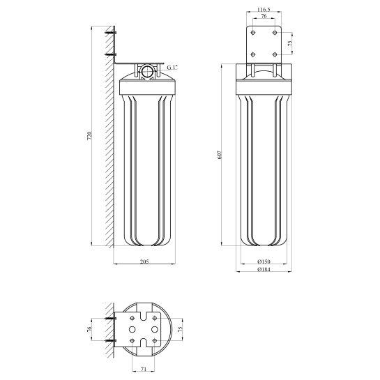 Додаткове фото - Фільтр магістральний в зборі Titan HB20-B
