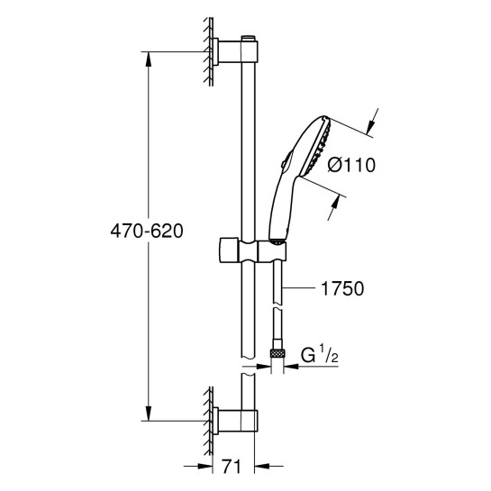 Додаткове фото - Душовий гарнітур Grohe QuickFix Vitalio Start 110 279482431