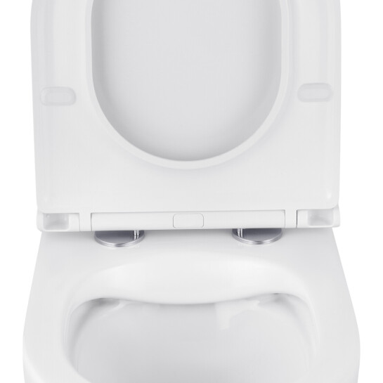 Додаткове фото - Комплект 4 в 1: Інсталяція Grohe Solido 2 в 1 38971000 + Панель змиву для унітаза Grohe Even 389662430 + Унітаз підвісний безобідковий Kroner Harz WHI483632 TORNADO з сидінням Slim Duroplast / Soft-close / Quick relase KH483632WHIT (38971966243KH48T)