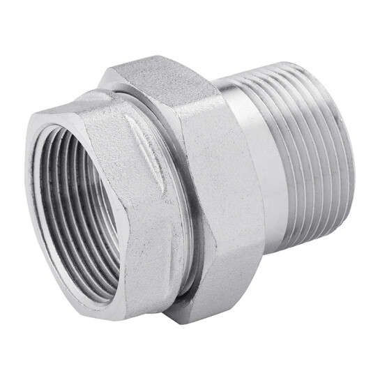 Згони латунні Згін-американка пряма Karro 3/4" ВЗ нікельована KR-3102