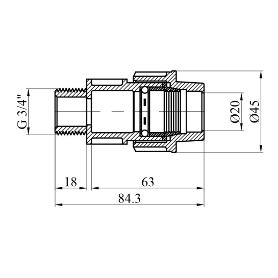 Додаткове фото - Муфта ПЕ STR 20х3/4" РЗ