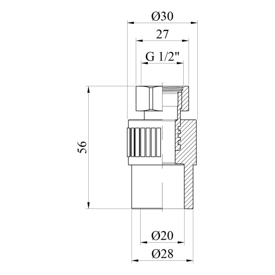 Додаткове фото - Муфта з накидною гайкою PPR Baux 20х1/2"