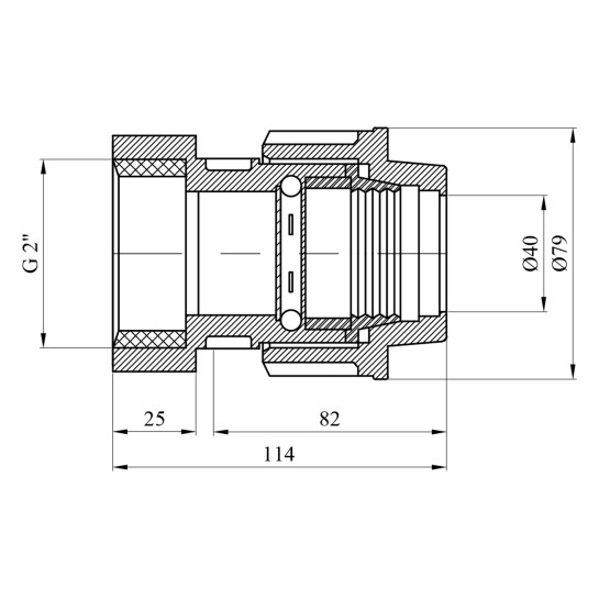Додаткове фото - Муфта ПЕ SantehPlast 40х2" РВ
