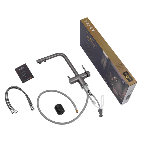 Додаткове фото - Змішувач для кухні з підключенням до фільтру Kroner KRP Edelstahl Klassisch - PVD03811