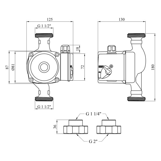 Додаткове фото - Насос циркуляційний Forwater GPD 32/4-180 з гайками (Grundfos)