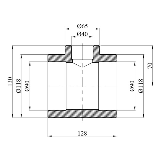 Додаткове фото - Трійник перехідний PPR GrandiTherm 90х40х90 мм