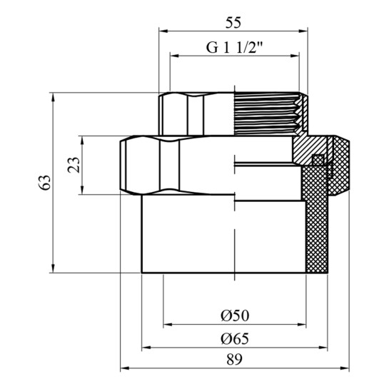 Додаткове фото - Американка PPR GrandiTherm 50х1 1/2" РВ